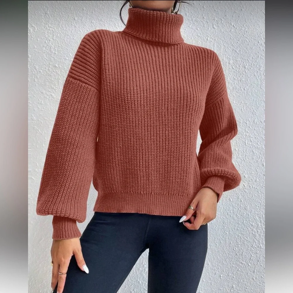 Dusty Rose Turtleneck Sweater
